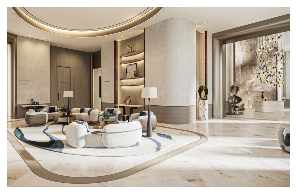 Grand lobby lounge at St. Regis Waterfront Residences Abu Dhabi